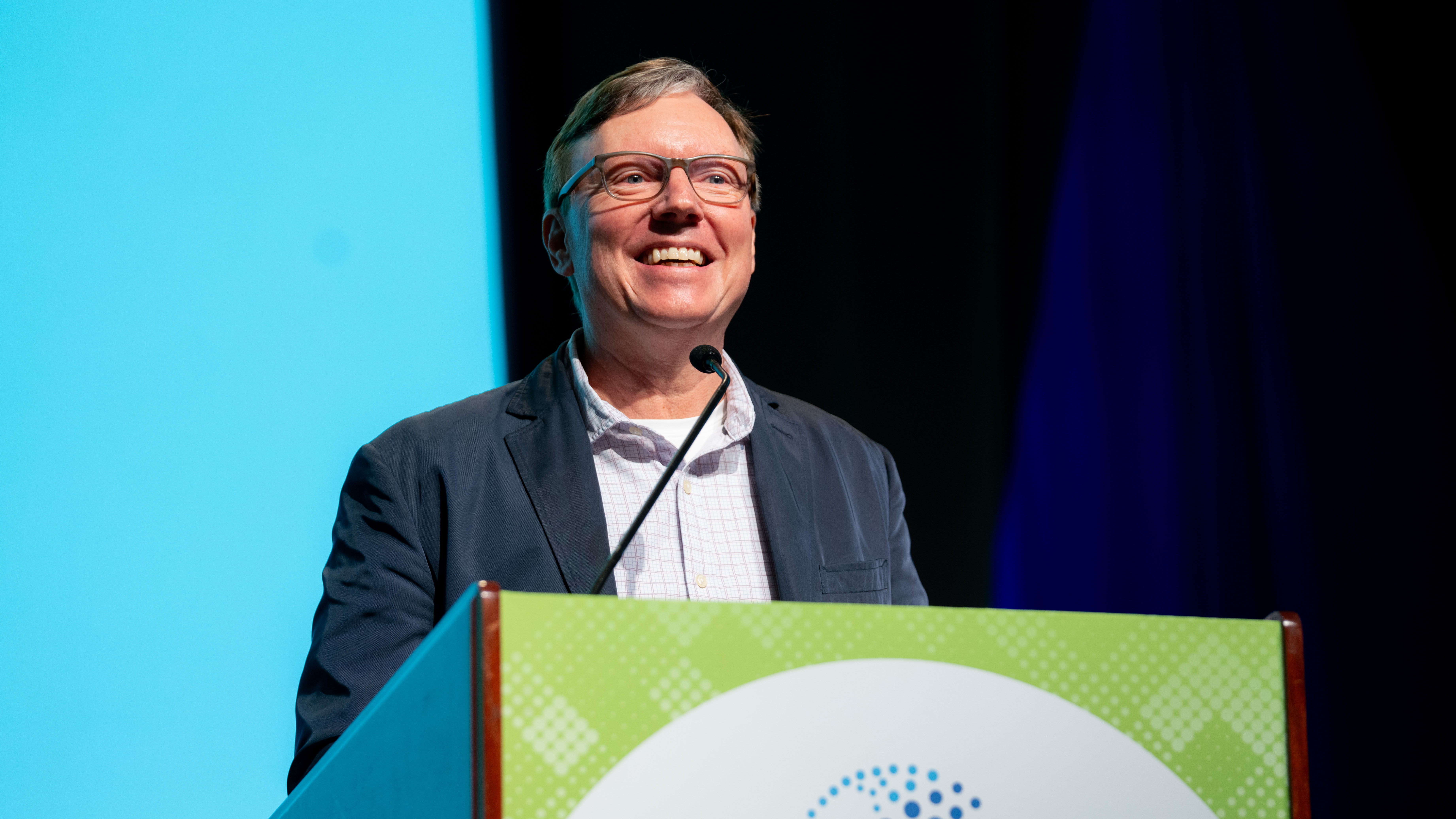 Patrick Schuermann, Ed.D., gives remarks at the Monday General Session.