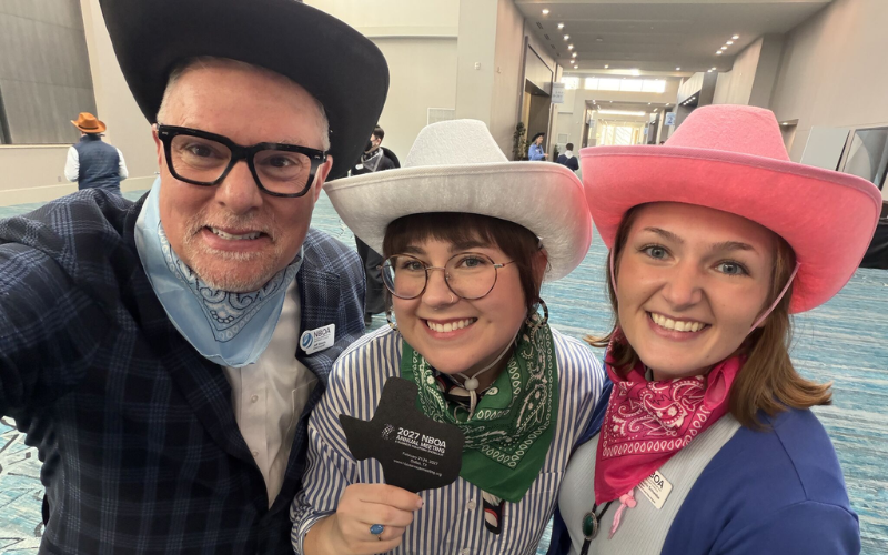 NBOA President & CEO Jeff Shields, joined by NBOA staff, invites members to next year’s Annual Meeting in Dallas.